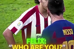 菲利克斯問梅西你是誰？梅西：來巴薩獎杯陳列室看看就知道了??
