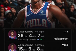 埃奇庫(kù)姆場(chǎng)均25分！同樣都是探花 謝潑德呢？火密心在滴血~